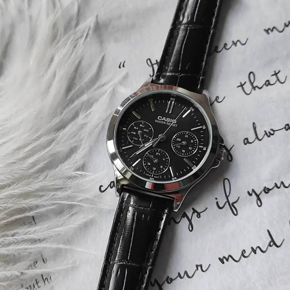 Reloj Casio LTP-V300L-1A Mujer Cuero Negro