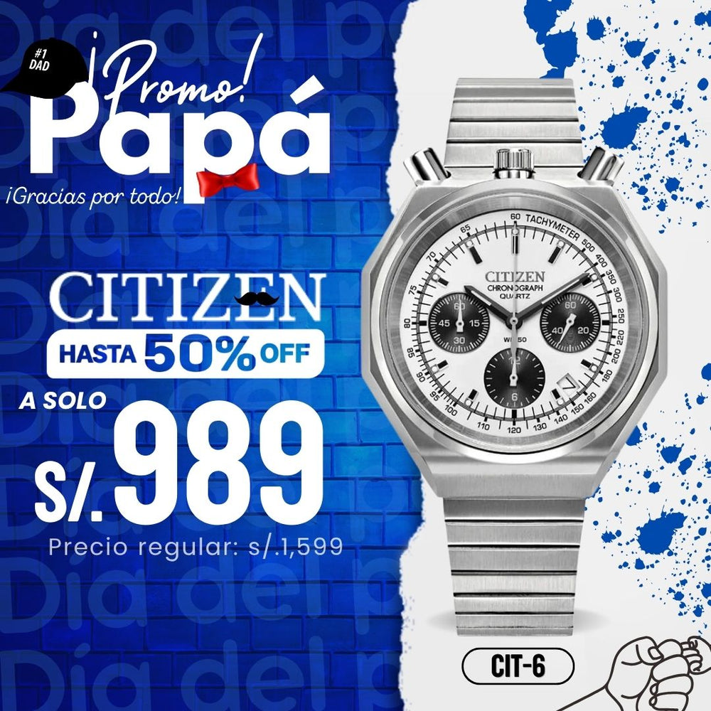 Reloj Citizen Tsuno Bullhead AN3700-62A Hombre Acero Plateado