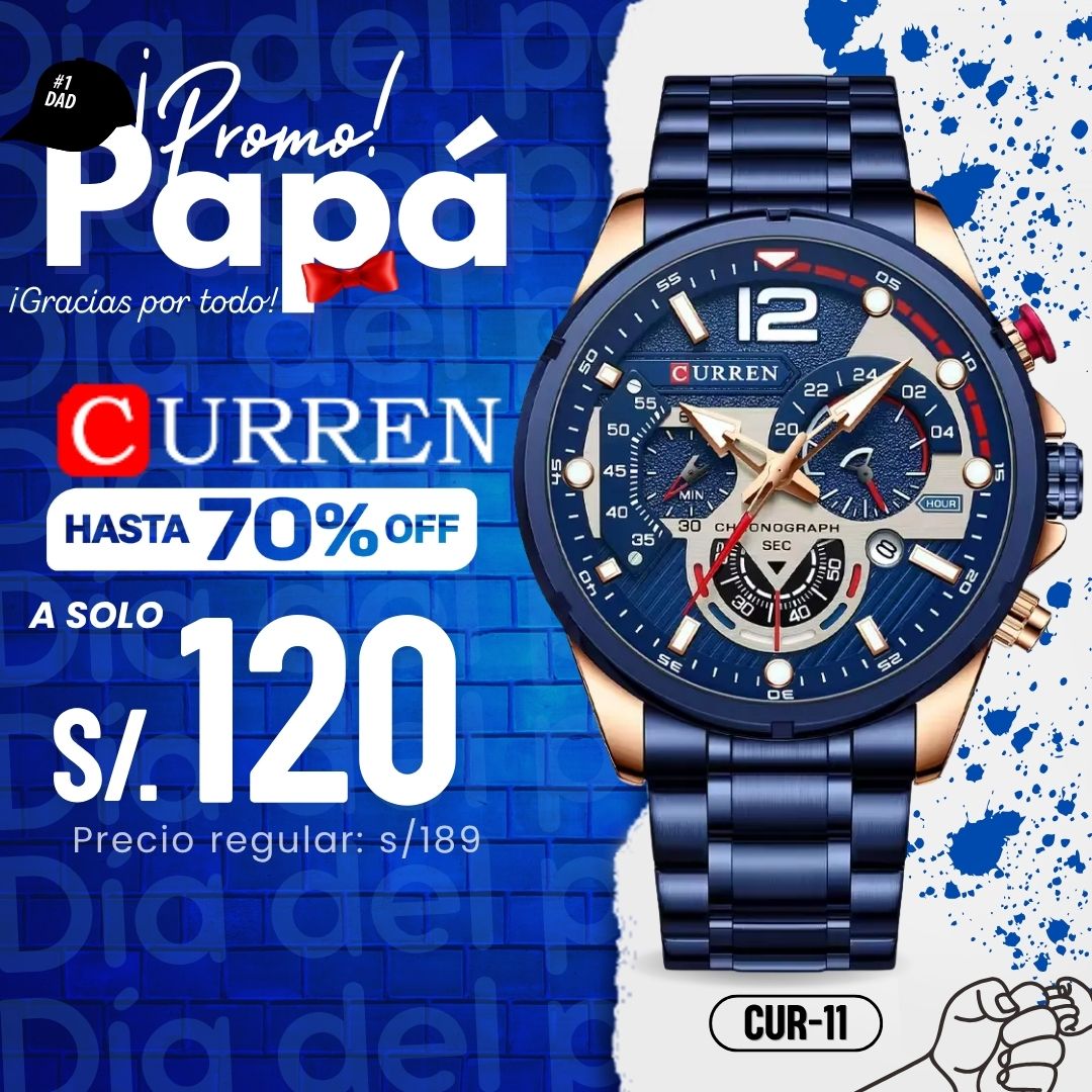 Reloj Curren CUR-11 Hombre Acero Azul