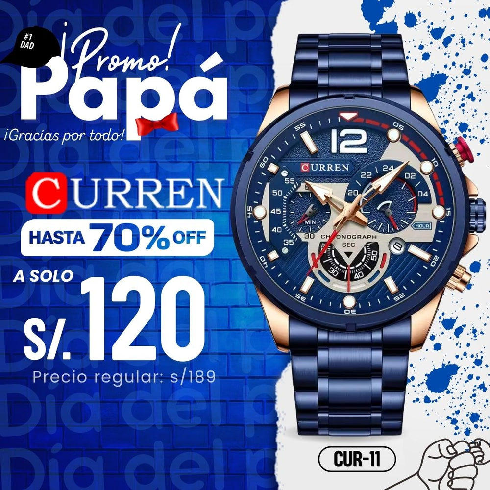 Reloj Curren CUR-11 Hombre Acero Azul