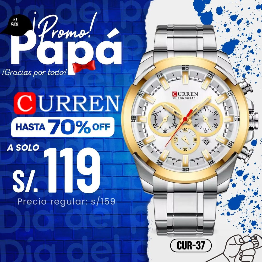 Reloj Curren CUR-37 Hombre Acero Plateado