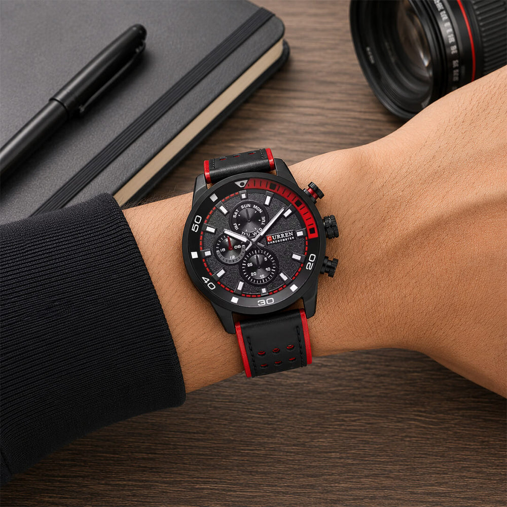 Reloj Curren CUR-29 Hombre Cuero Negro