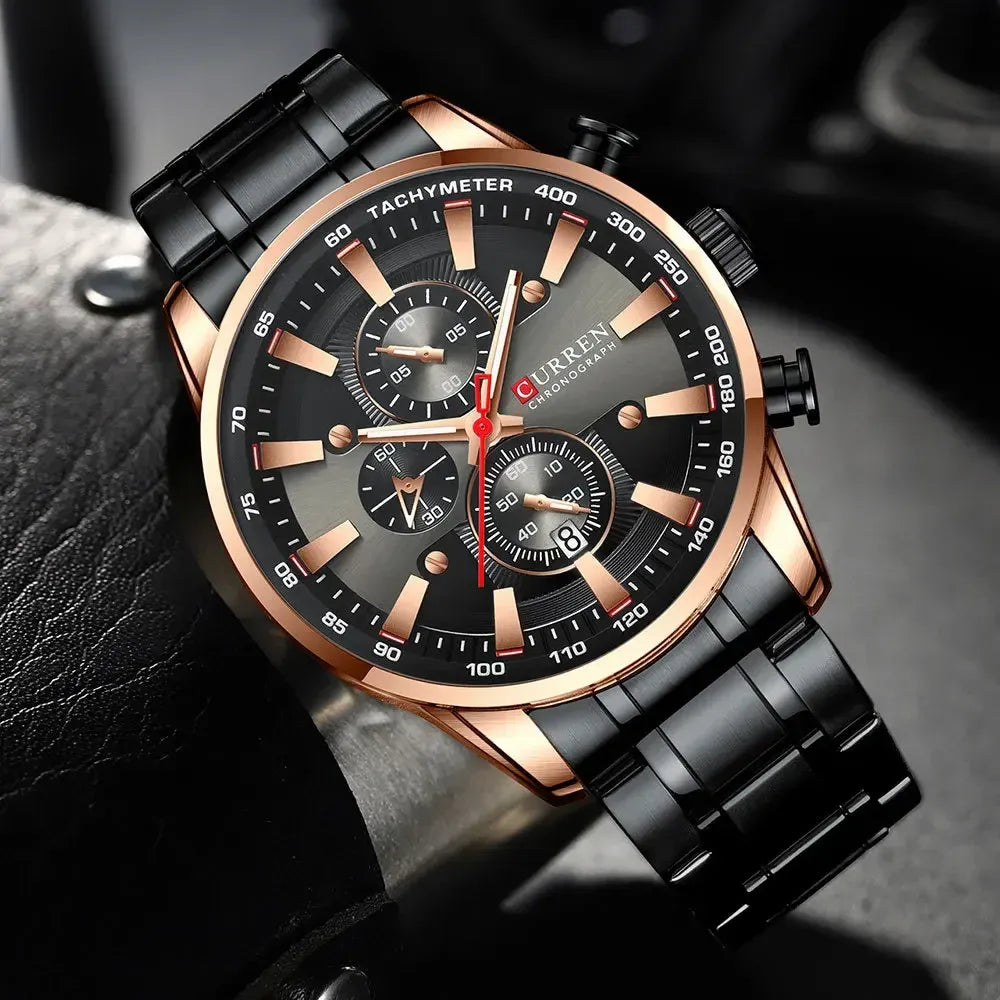 Reloj Curren Hombre Acero Negro | CUR-47