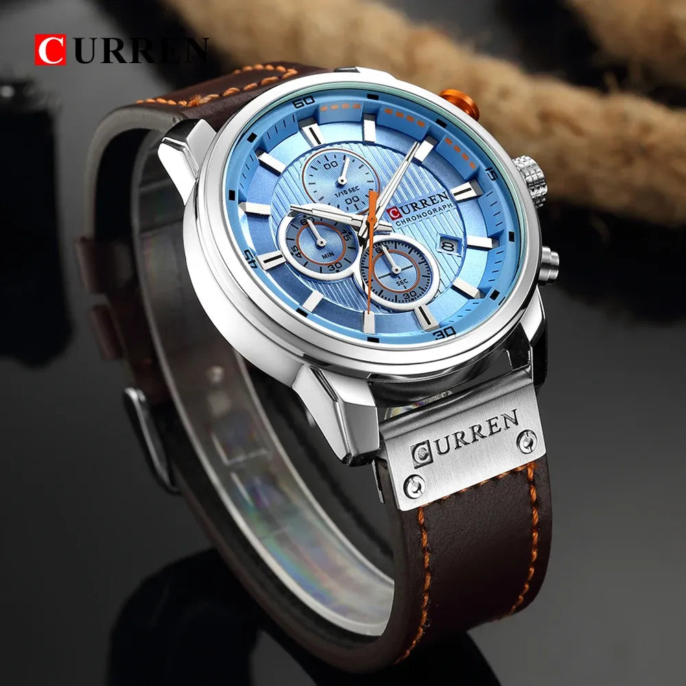 Reloj Curren Hombre Cuero Marrón | CUR-48