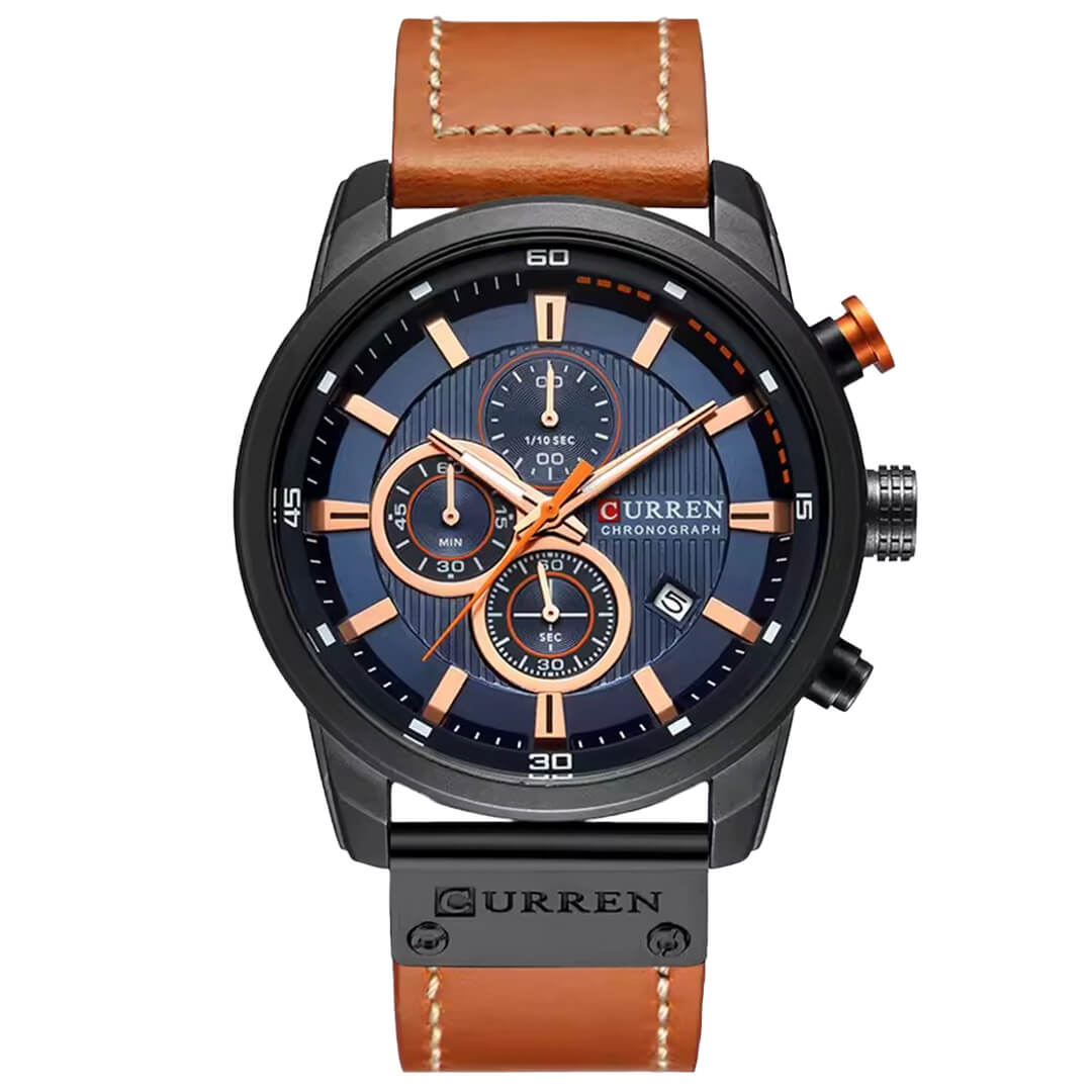 RELOJ CURREN MARRÓN CON AZUL KREb940111 CUR-49