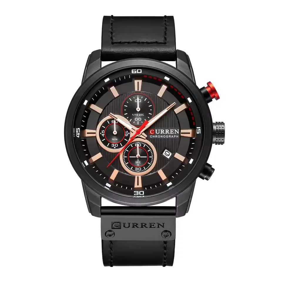 Reloj Curren Hombre Cuero Negro | CUR-51