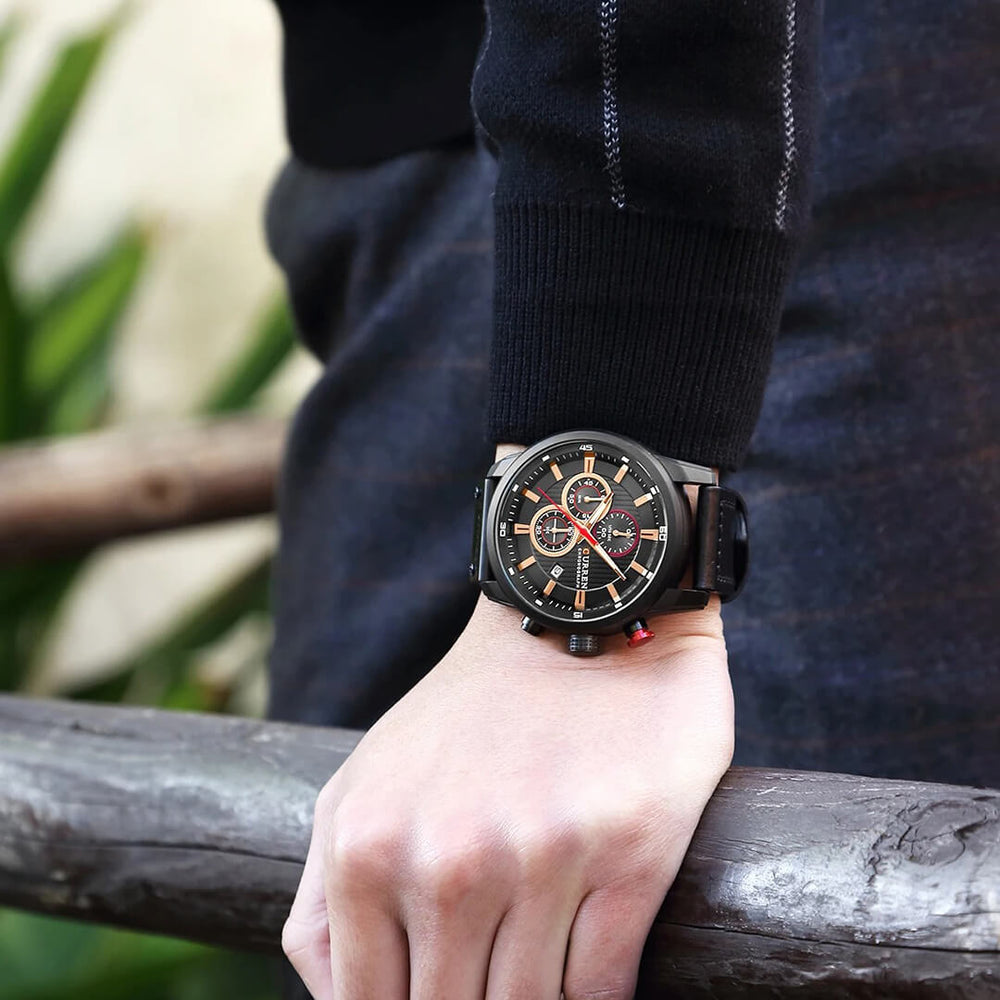 Reloj Curren CUR-51 Hombre Cuero Negro