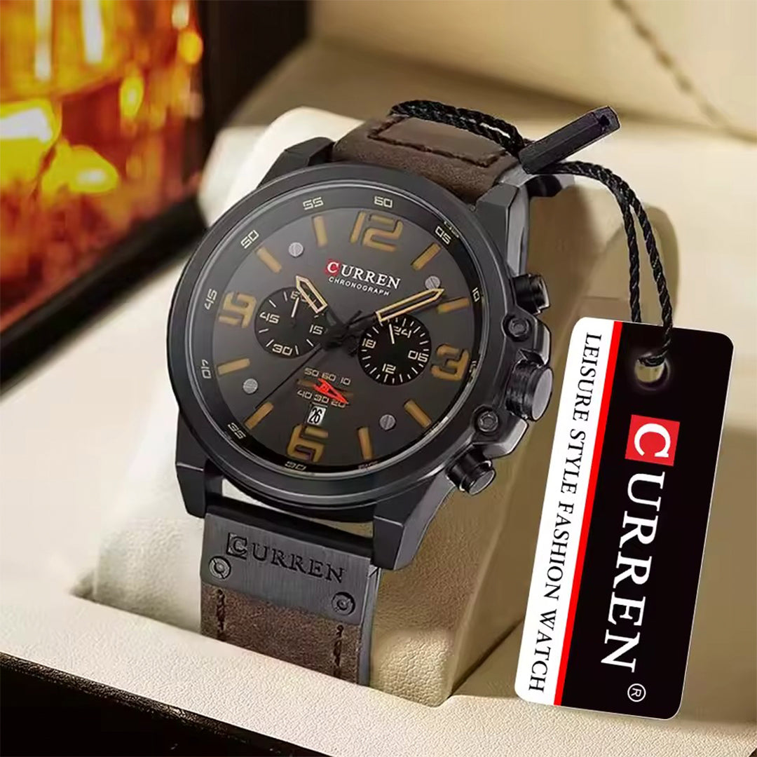Reloj Curren Hombre Cuero Marrón | CUR-54