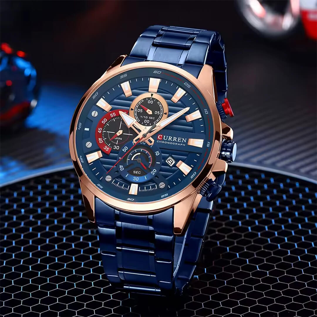 Reloj Curren Hombre Acero Azul | CUR-63