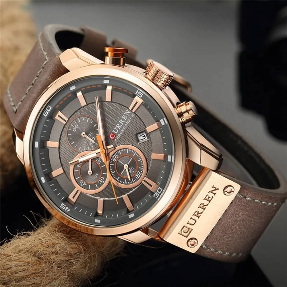 Reloj Curren CUR-66 Hombre Cuero Marrón