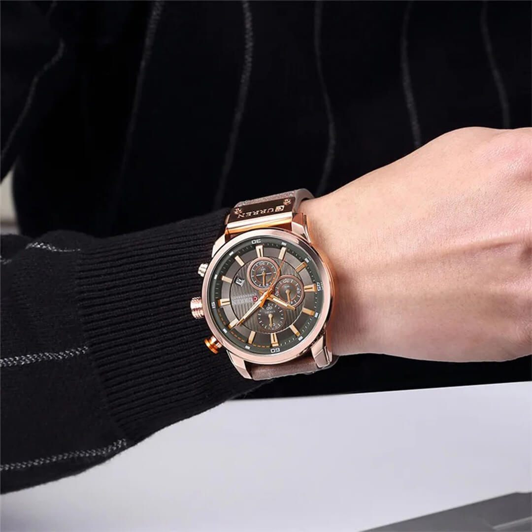 Reloj Curren Hombre Cuero Marrón | CUR-66