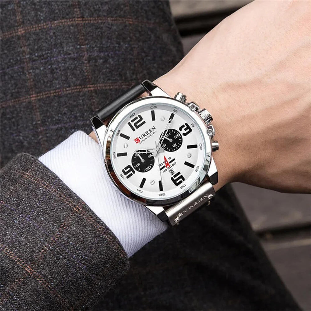 Reloj Curren CUR-68 Hombre Cuero Negro