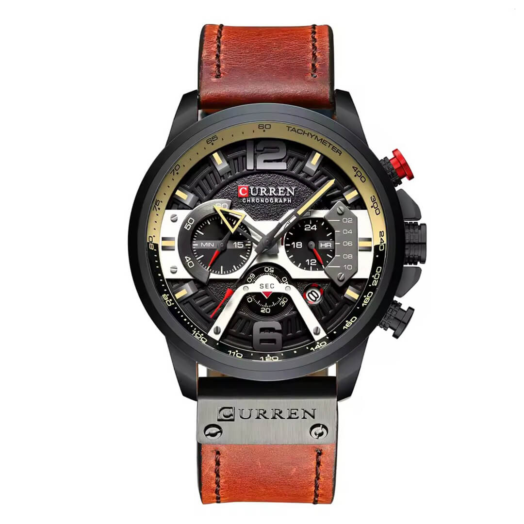 Reloj Curren Hombre Cuero Rojo | CUR-69