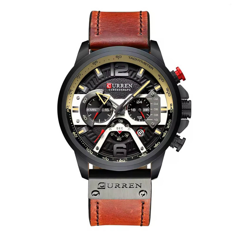 Reloj Curren CUR-69 Hombre Cuero Rojo
