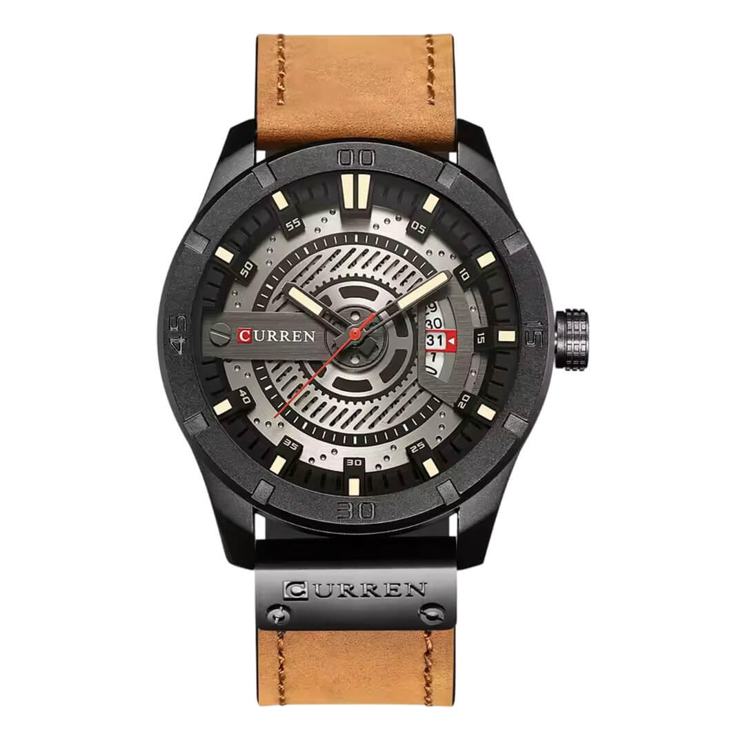 Reloj Curren Hombre Cuero Camel | CUR-74