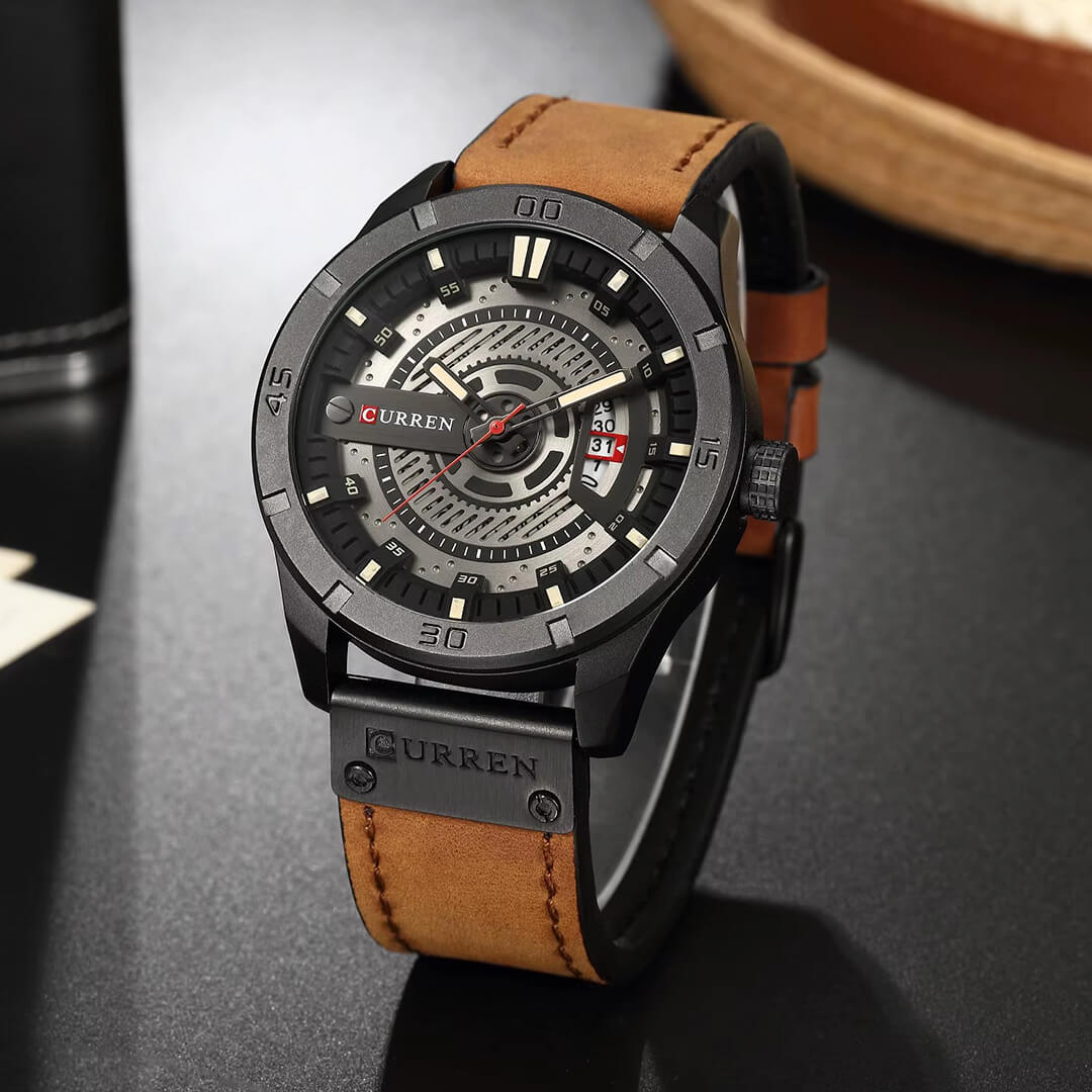 Reloj Curren Hombre Cuero Camel | CUR-74