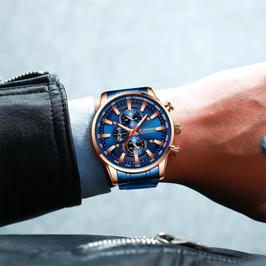 Reloj Curren Hombre Acero Azul | CUR-75