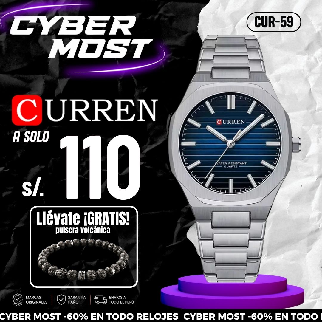 Reloj Curren CUR-59 Hombre Acero Plateado
