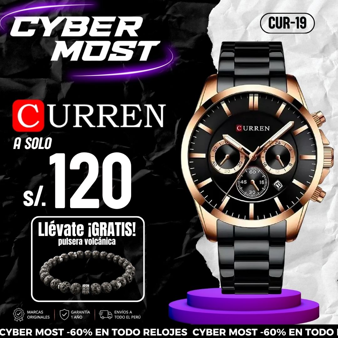 Reloj Curren CUR-19 Hombre Acero Negro
