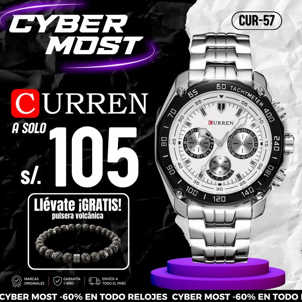 Reloj Curren CUR-57 Hombre Acero Plateado