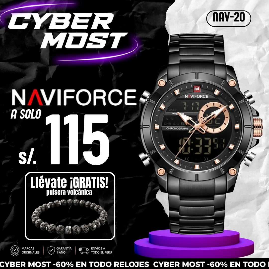Reloj Naviforce NAV-20 Hombre Acero Negro