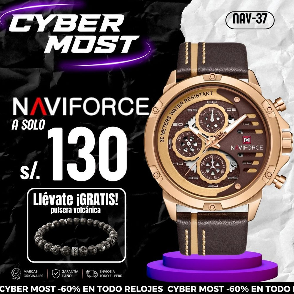 Reloj Naviforce NAV-37 Hombre Cuero Marrón