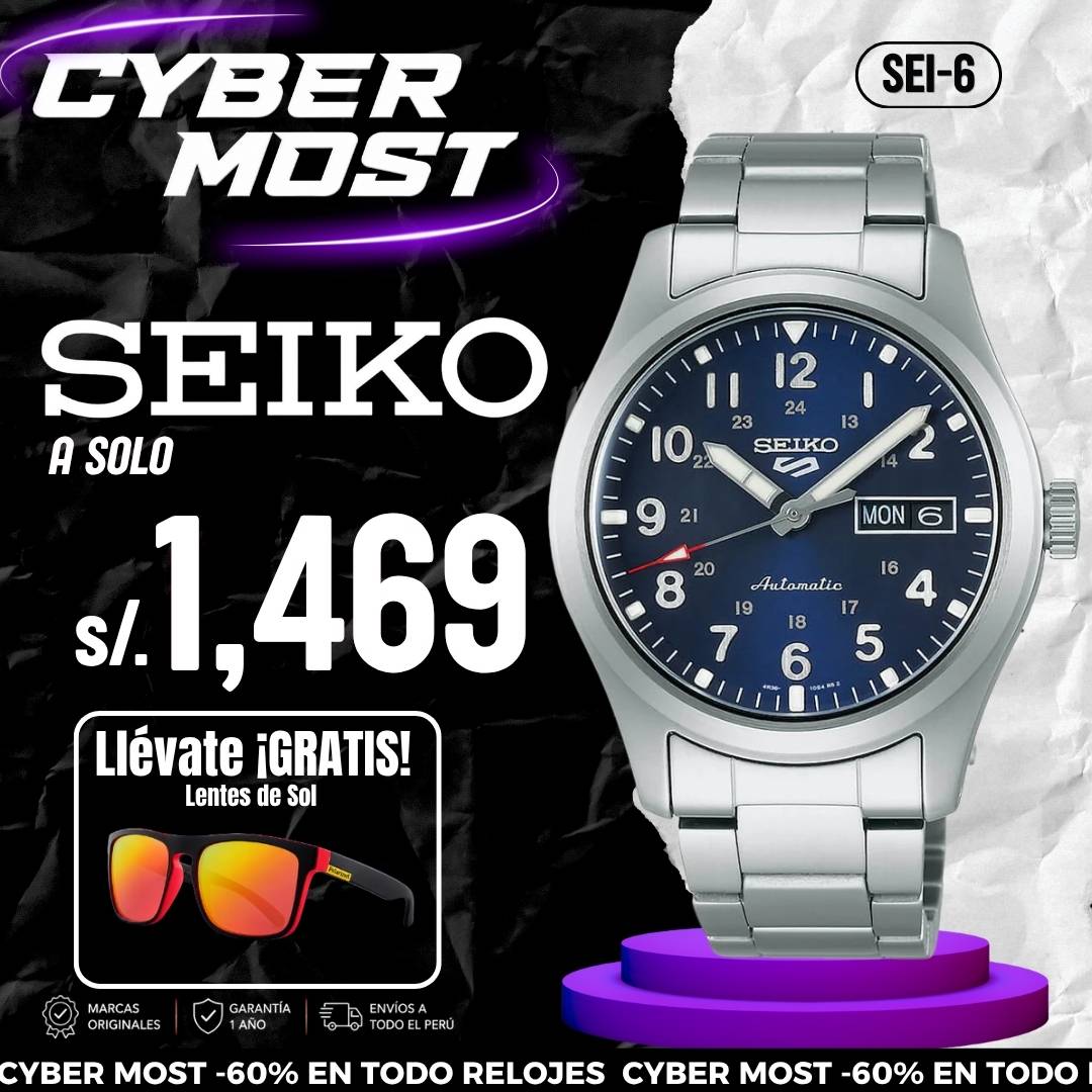 Reloj Seiko 5 Sports SRPG29 Hombre Automático Plateado