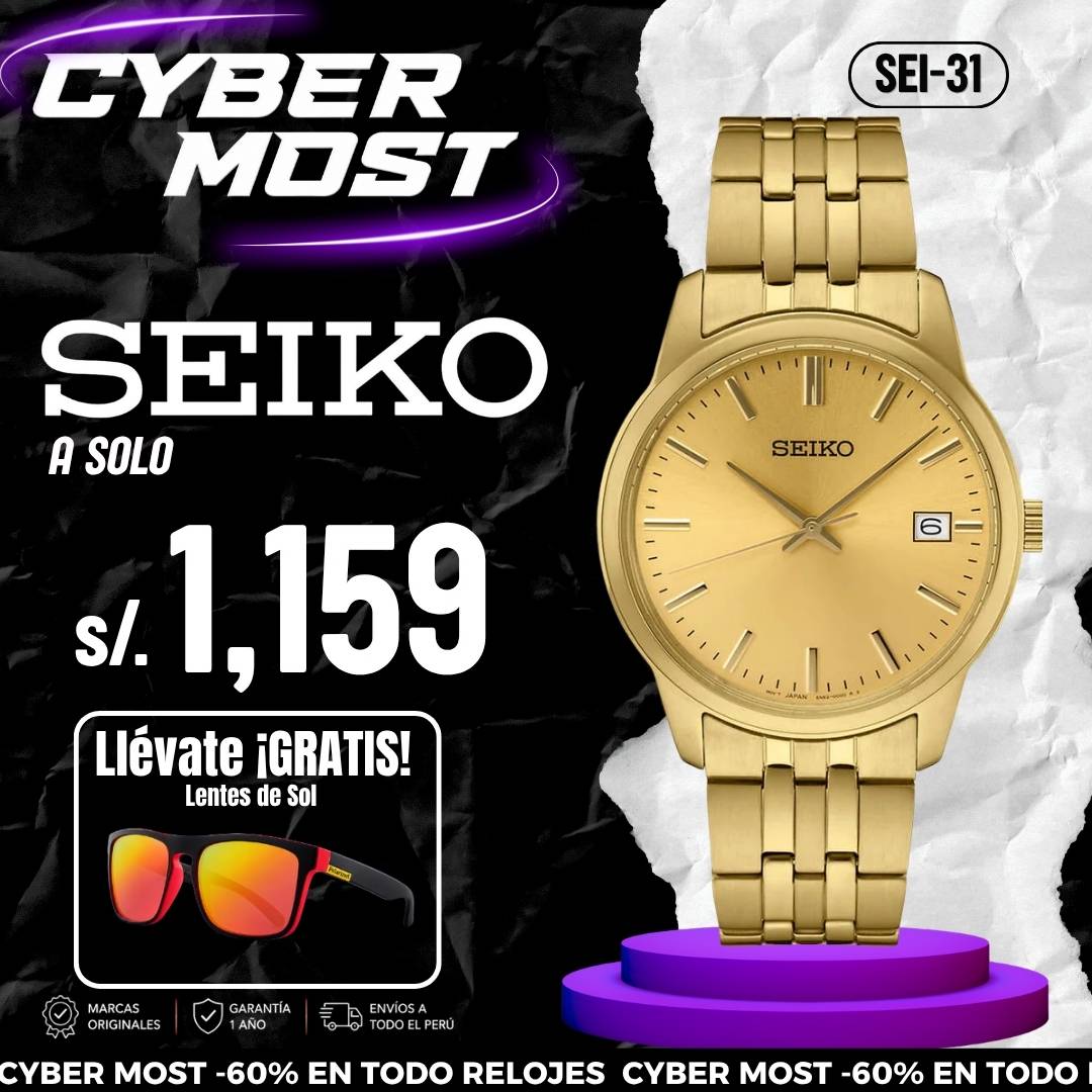 Reloj Seiko Essentials SUR442 Hombre Acero Dorado