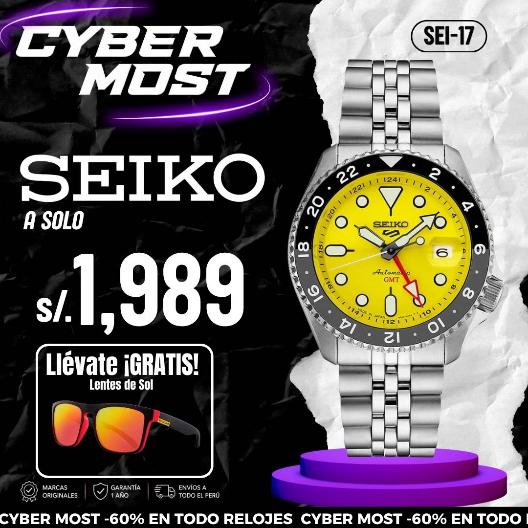 Reloj Seiko 5 Sports SSK017 Hombre Automático Amarillo