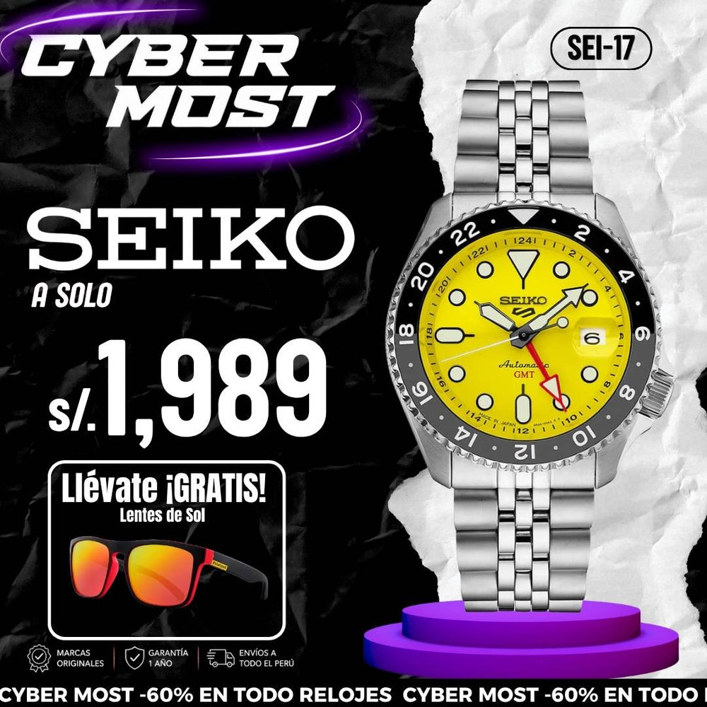 Reloj Seiko 5 Sports SSK017 Hombre Automático Amarillo