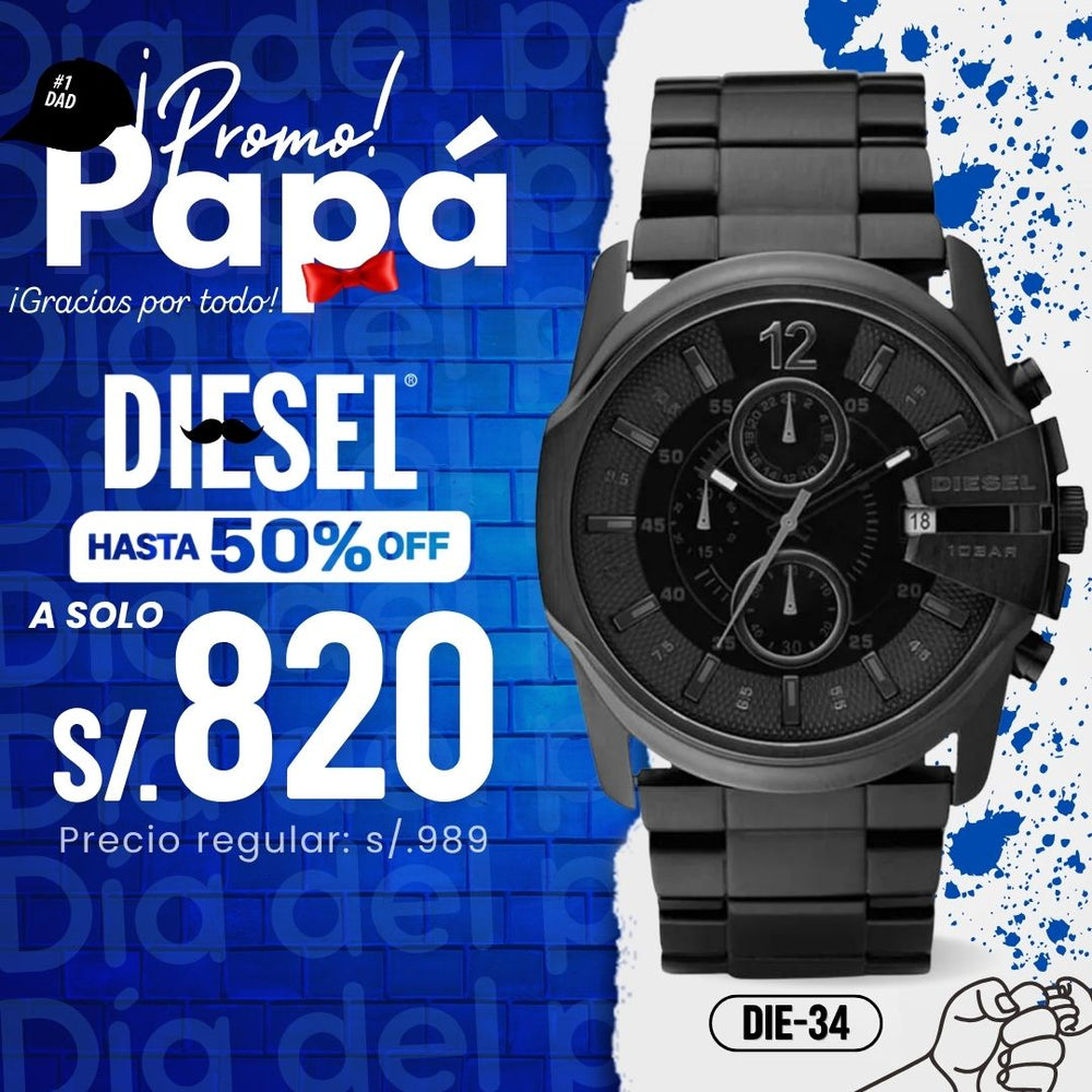 Reloj Diesel Mega Chief DZ4180 Hombre Acero Negro