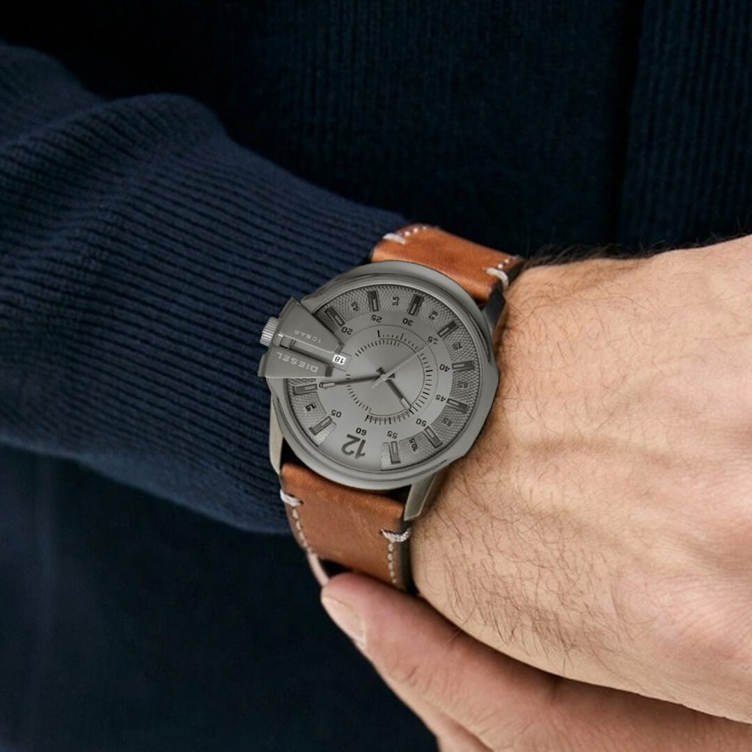 Reloj Diesel Mega Chief DZ1964 Hombre Cuero Marrón | DIE-33