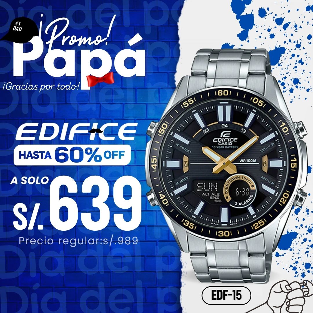 Reloj Edifice EFV-C100D-1BV Hombre Acero Plateado