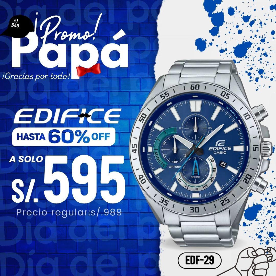 Reloj Edifice EFV-620D-2A Hombre Acero Plateado