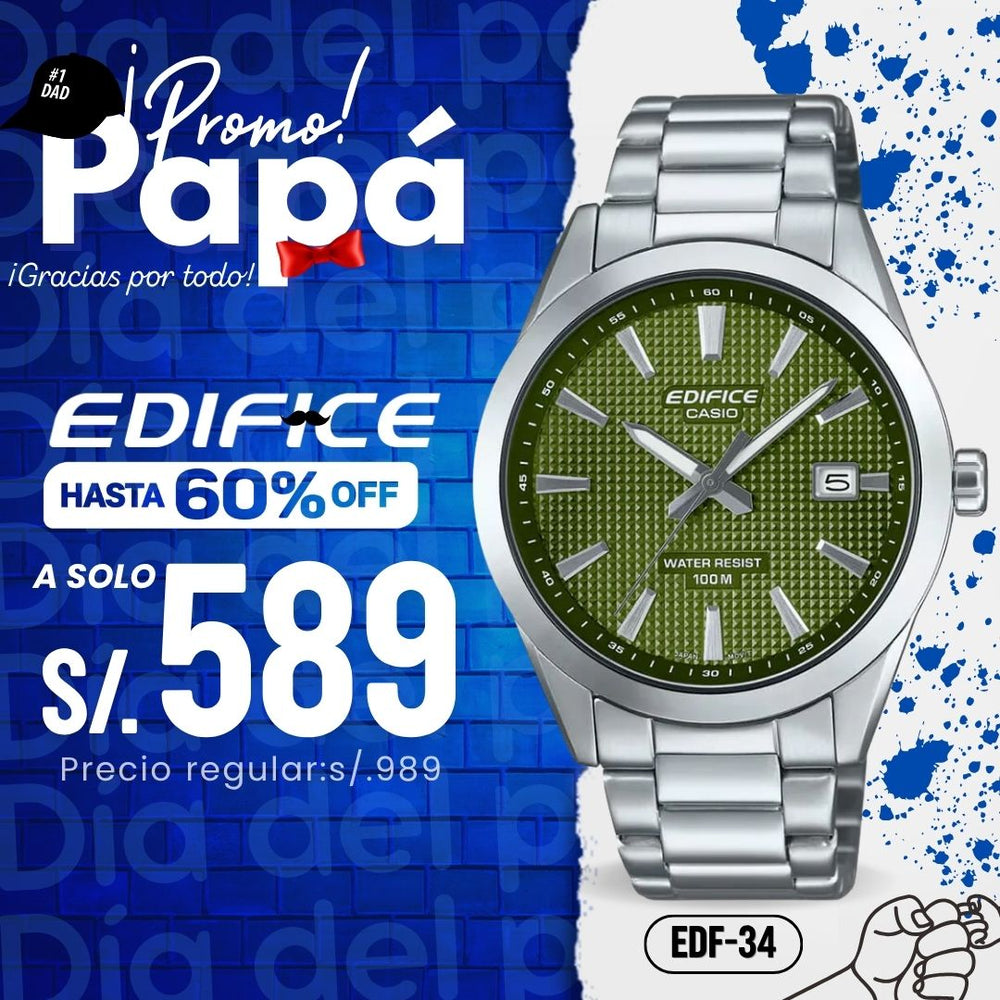 Reloj Edifice EFV-160D-3AVDF Hombre Acero Plateado