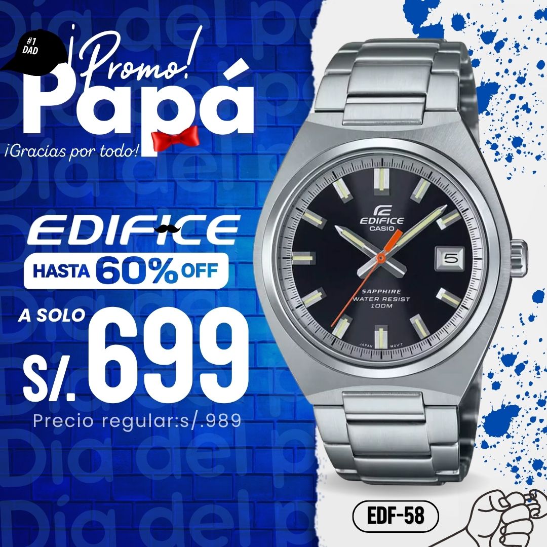 Reloj Edifice EFB-109D-1AVDF Hombre Acero Negro