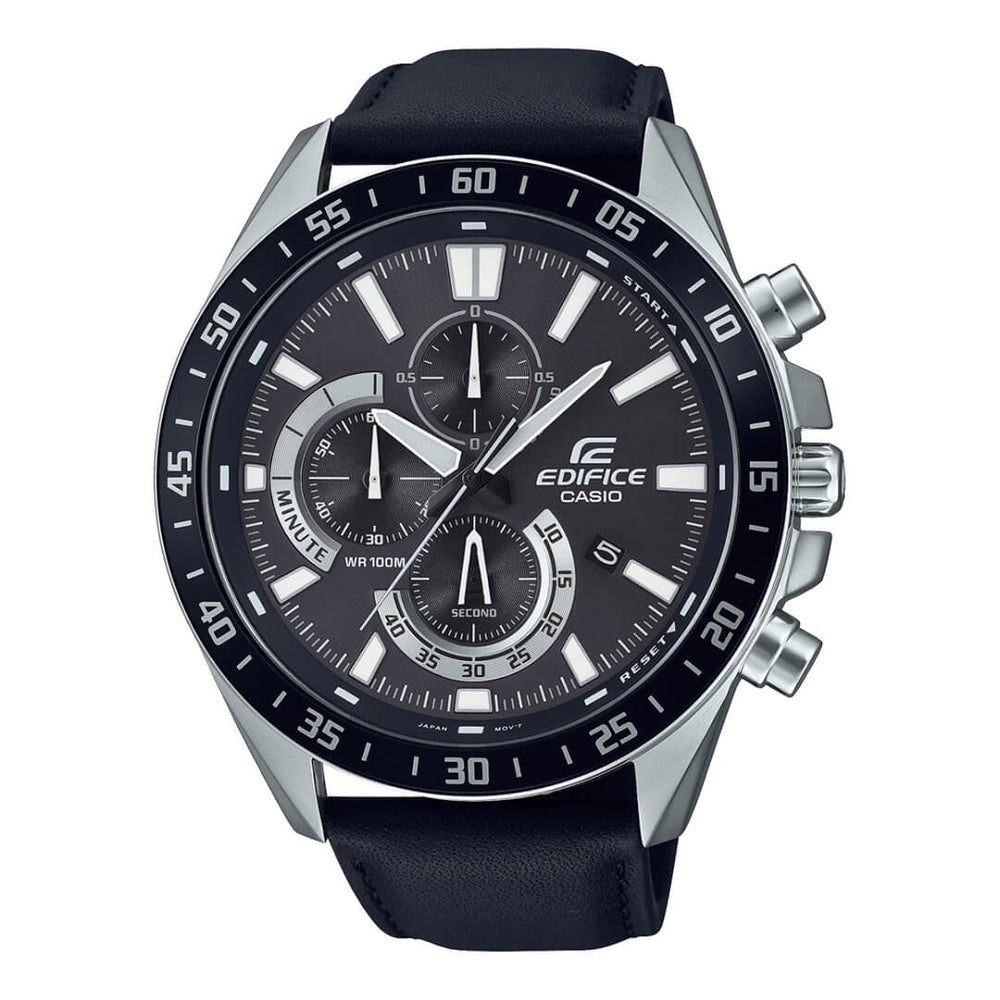Reloj Edifice EFV-620L-1A Hombre Cuero Negro