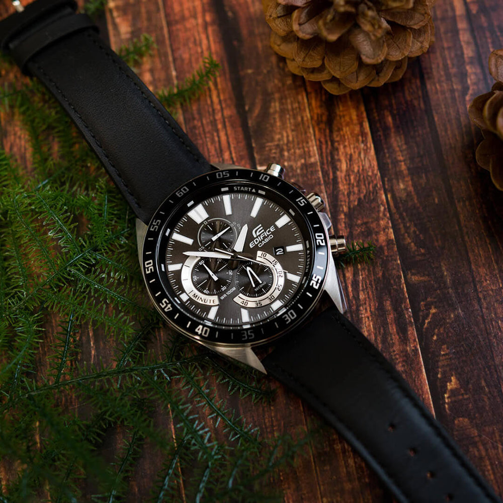 Reloj Edifice EFV-620L-1A Hombre Cuero Negro