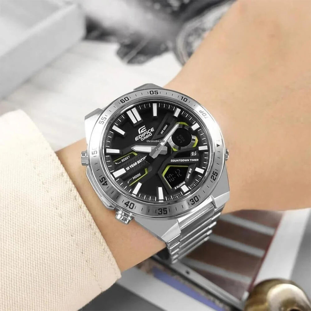 Reloj Edifice EFV-C110DC-1A3V Hombre Acero Plateado