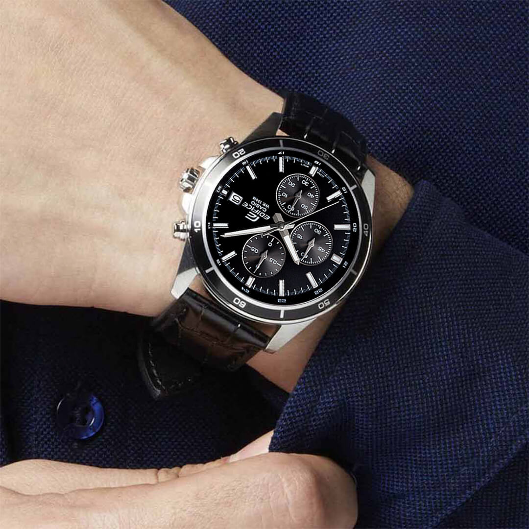 Reloj Edifice EFR-526L-1A Hombre Cuero Negro | EDF-47