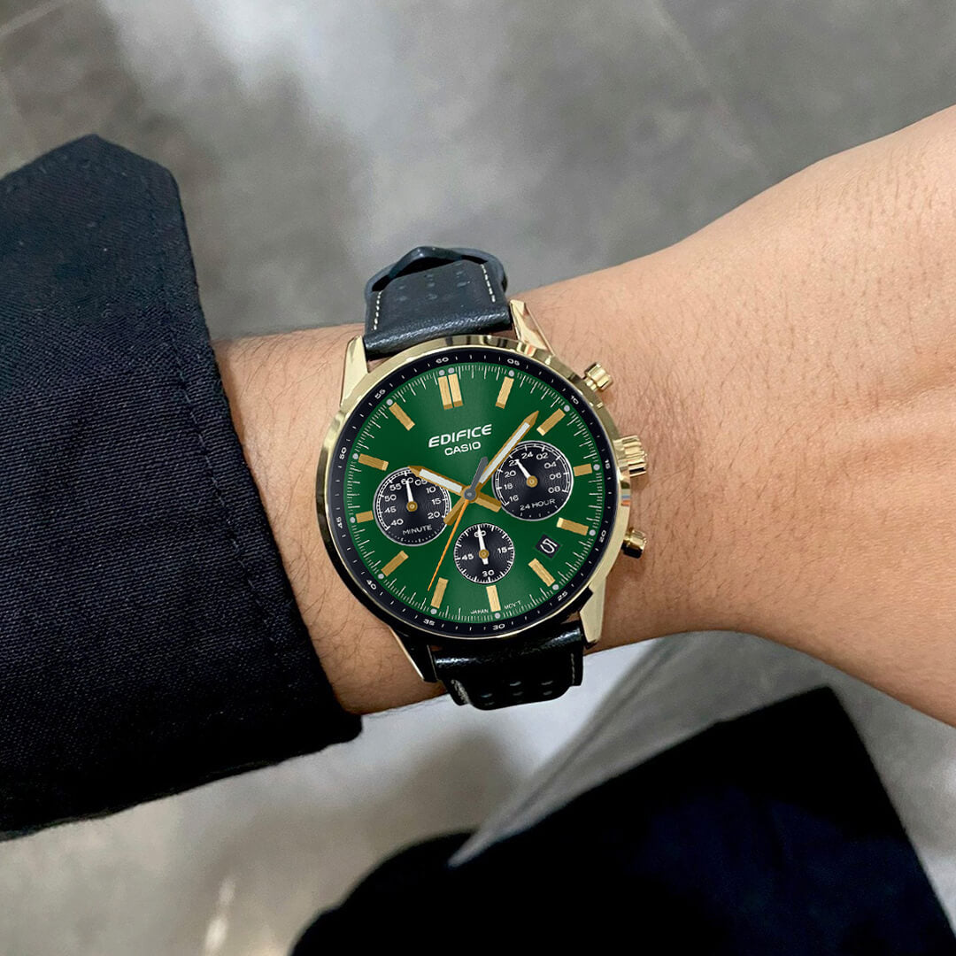 Reloj Edifice EFR-575CL-3A Hombre Cuero Negro