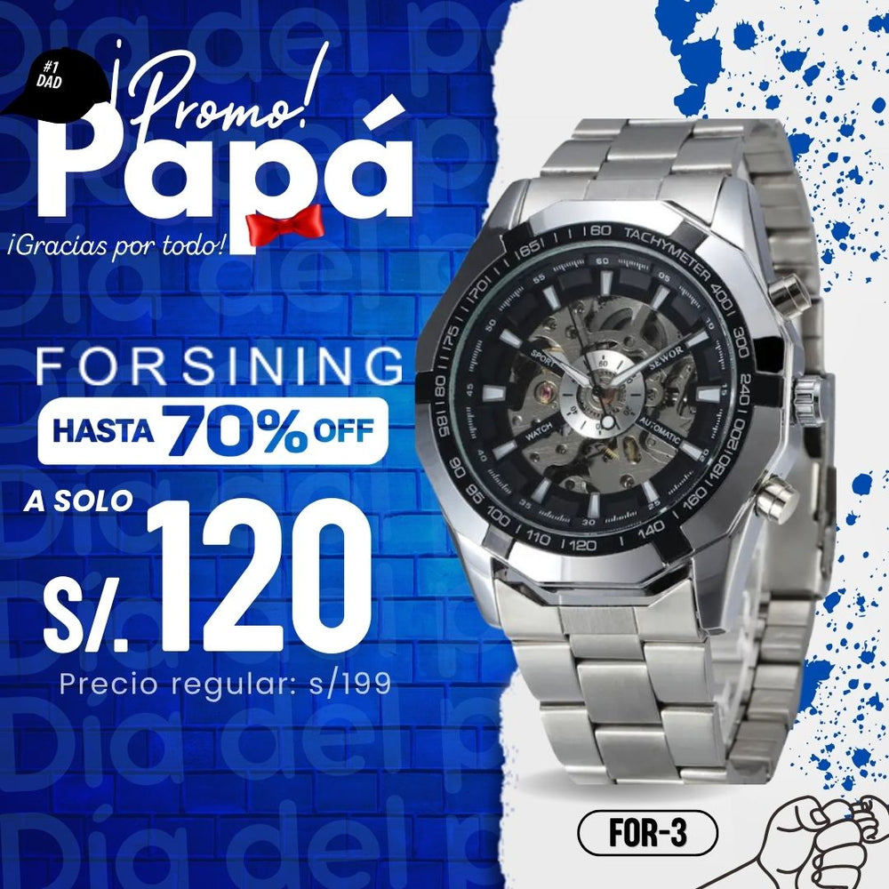 Reloj Forsining FOR-3 Hombre Automático Plateado