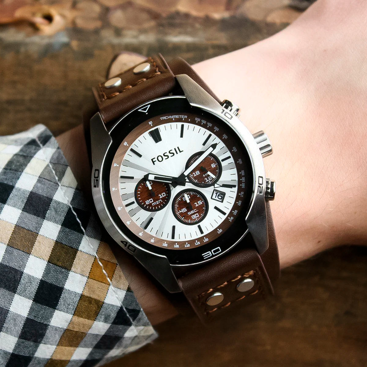 Reloj Fossil Coachman CH2565 Hombre Cuero Marrón | FOS-17
