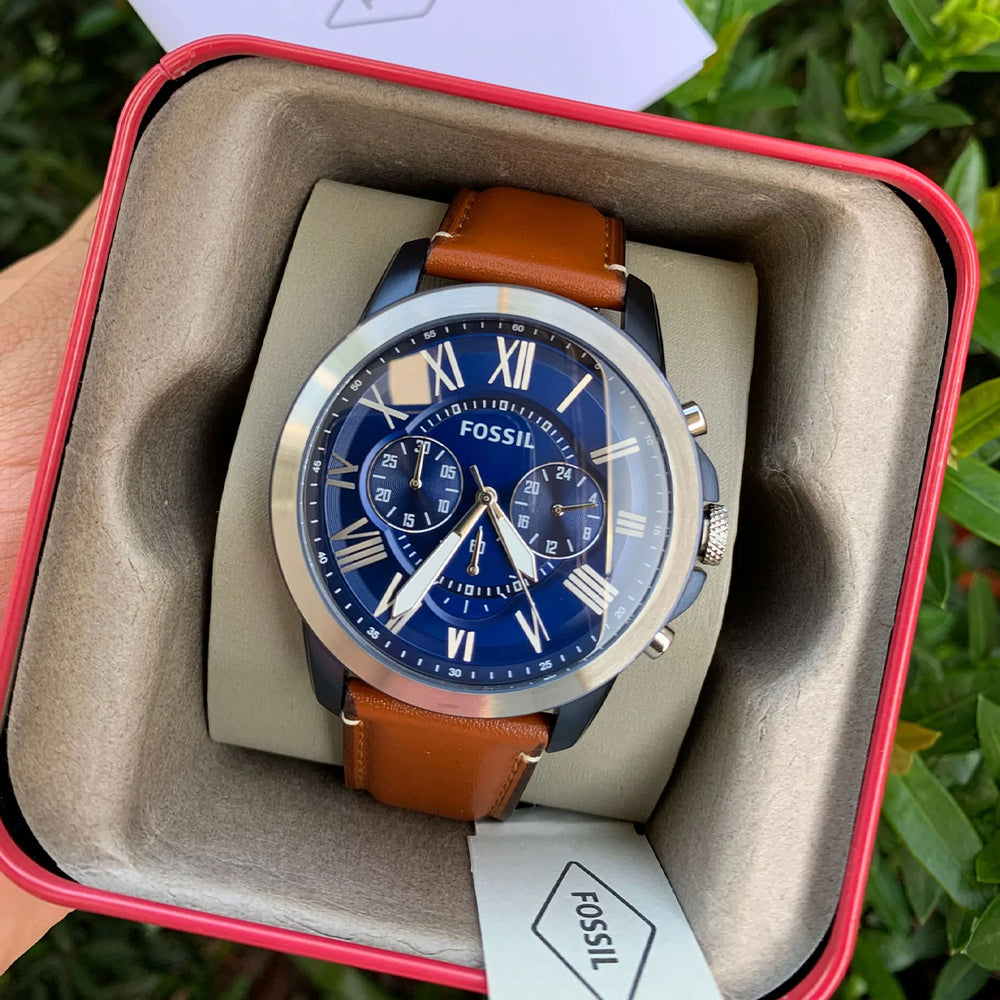 Reloj Fossil Grant FS5151 Hombre Cuero Marrón | FOS-20