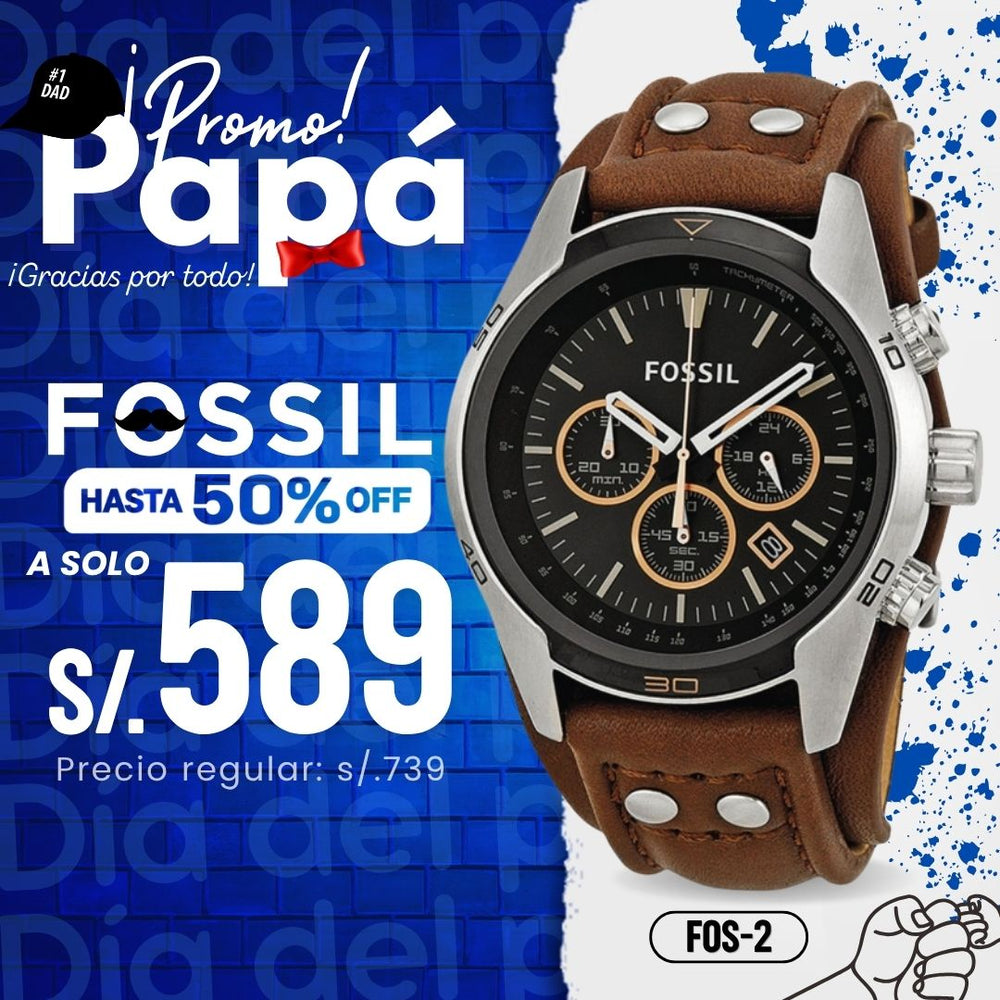 Reloj Fossil Coachman CH2891 Hombre Cuero Marrón