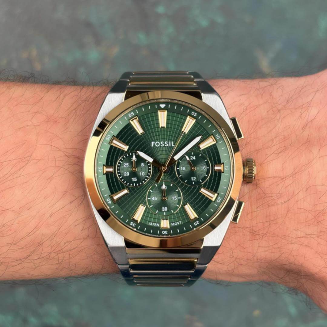 Reloj Fossil Everett FS6106 Hombre Acero Verde