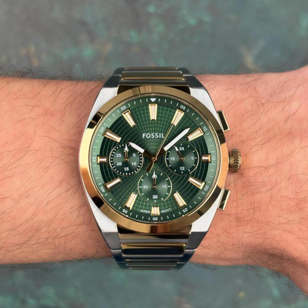 Reloj Fossil Everett FS6106 Hombre Acero Verde