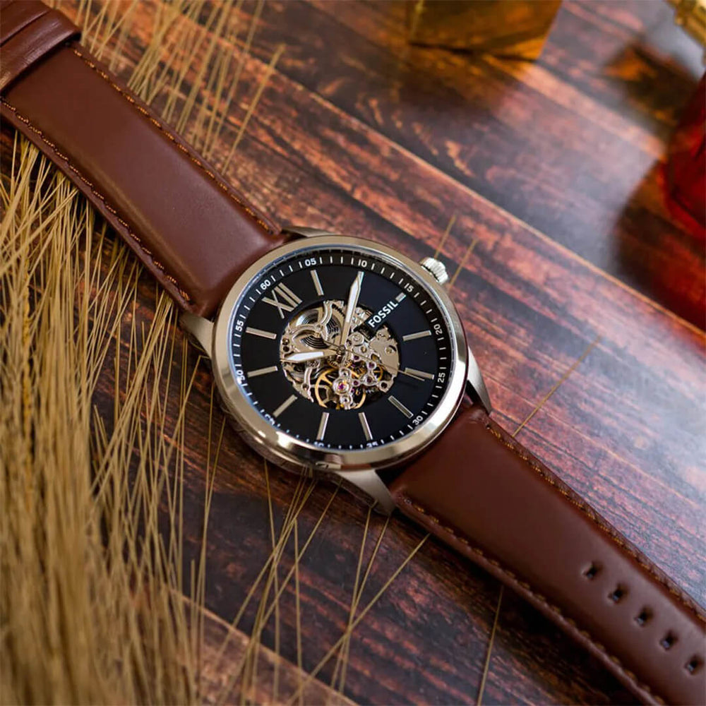 Reloj Fossil Flynn BQ2386 Hombre Automático Marrón