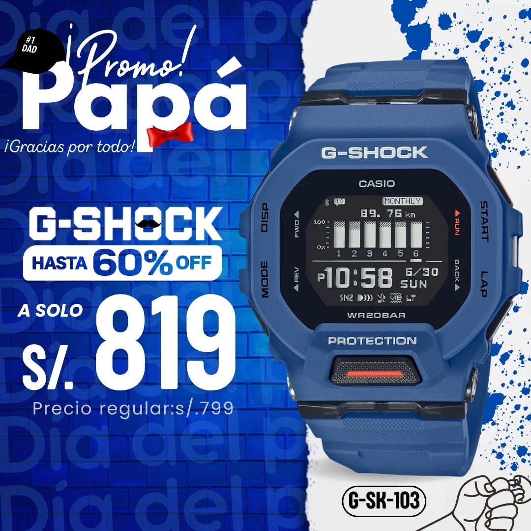 Reloj G-Shock GBD-200-2 Hombre Bluetooth Azul