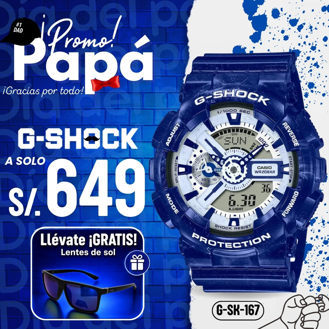 Reloj G-Shock GA-110BWP-2A Hombre Resina Azul